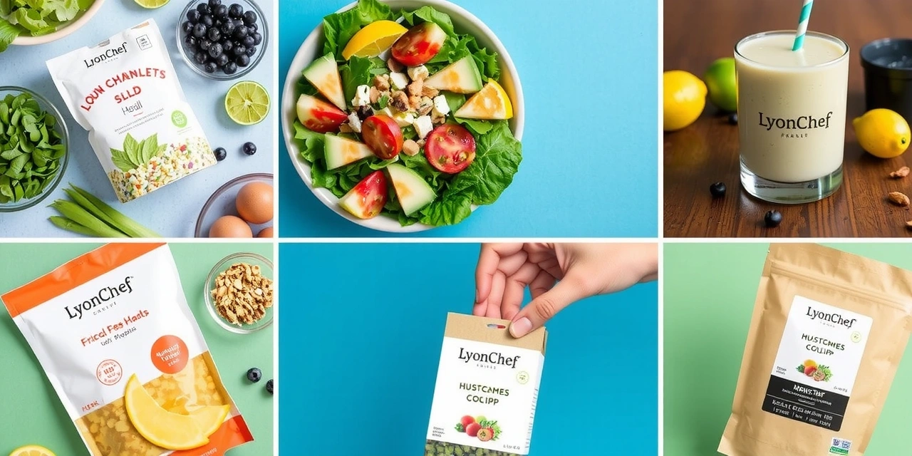 Collage de produits et recettes saines de Lyonchefcv