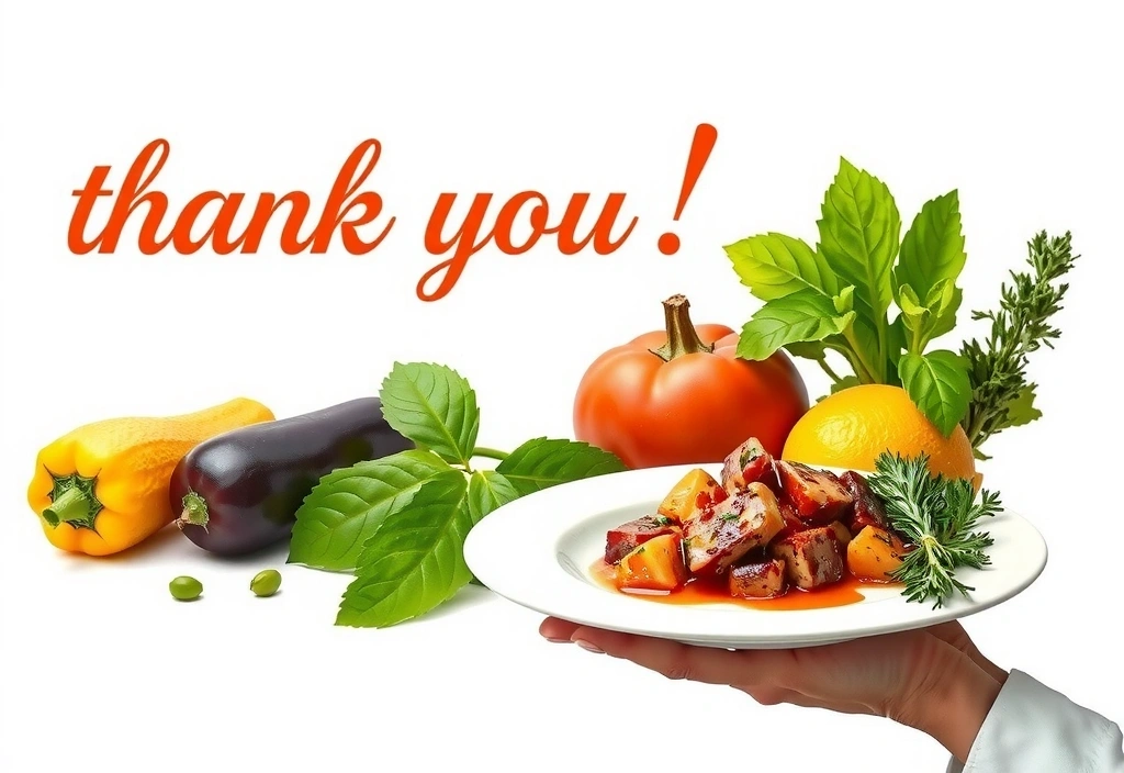 Illustration d'un remerciement avec un plat sain préparé par Lyonchefcv