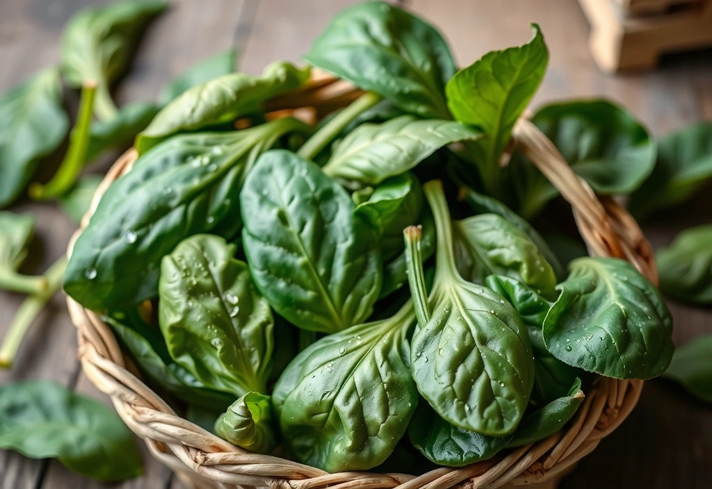 Épinards frais riches en vitamine K